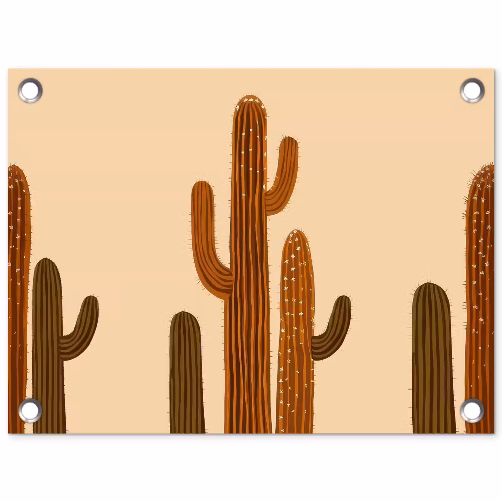 Tuinposter - Cactus - Woestijn - Zand - Bruin — 1