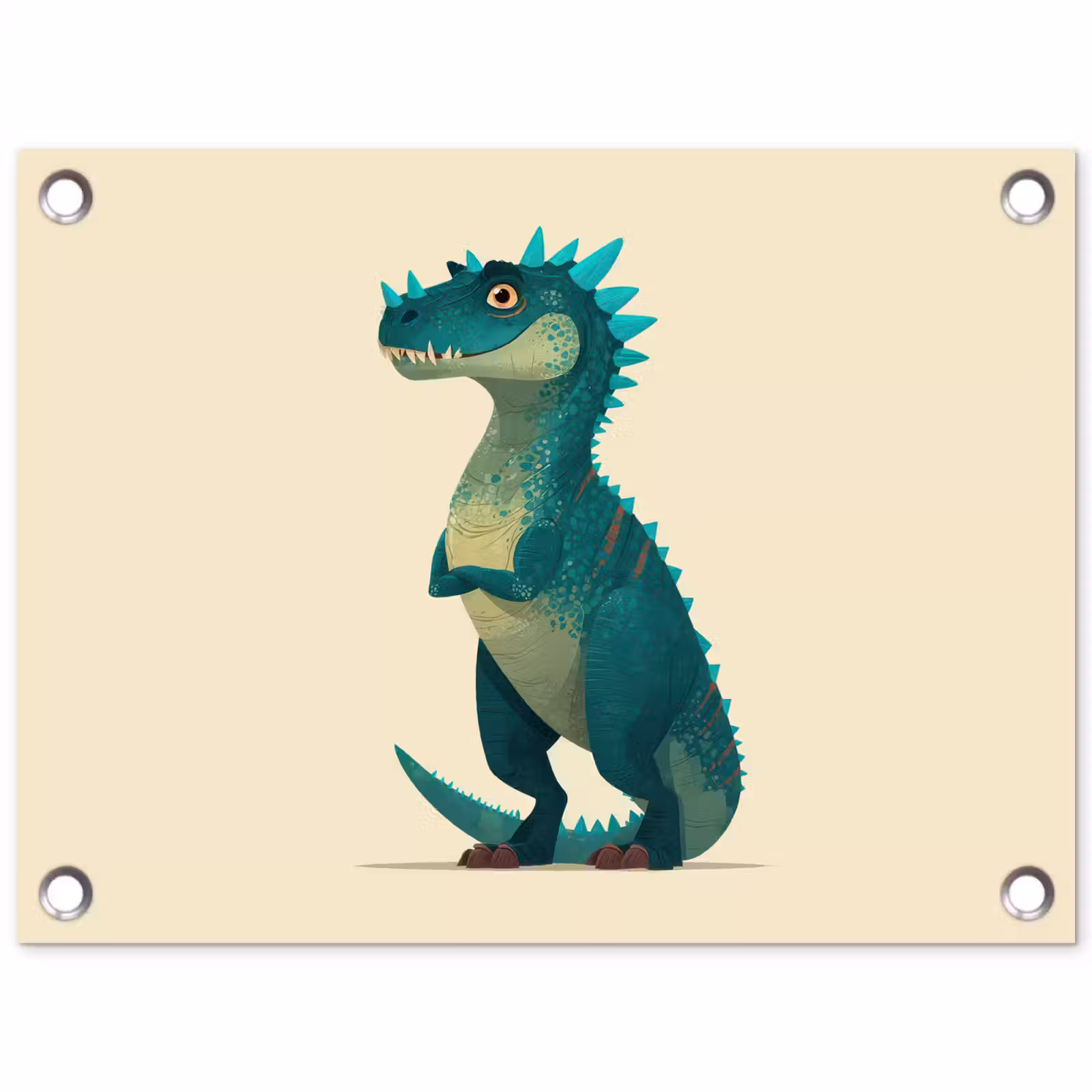 Tuinposter - Dinosaurus - Turquoise - Stekels — 1
