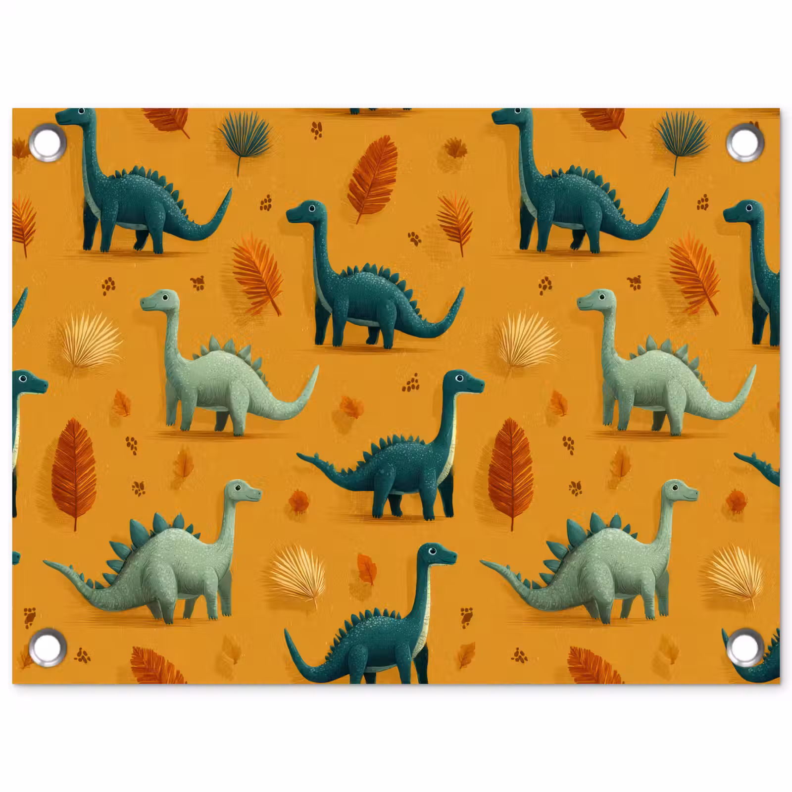Tuinposter - Dinosaurussen - Stekels - Herfstbladeren - Bruin — 1