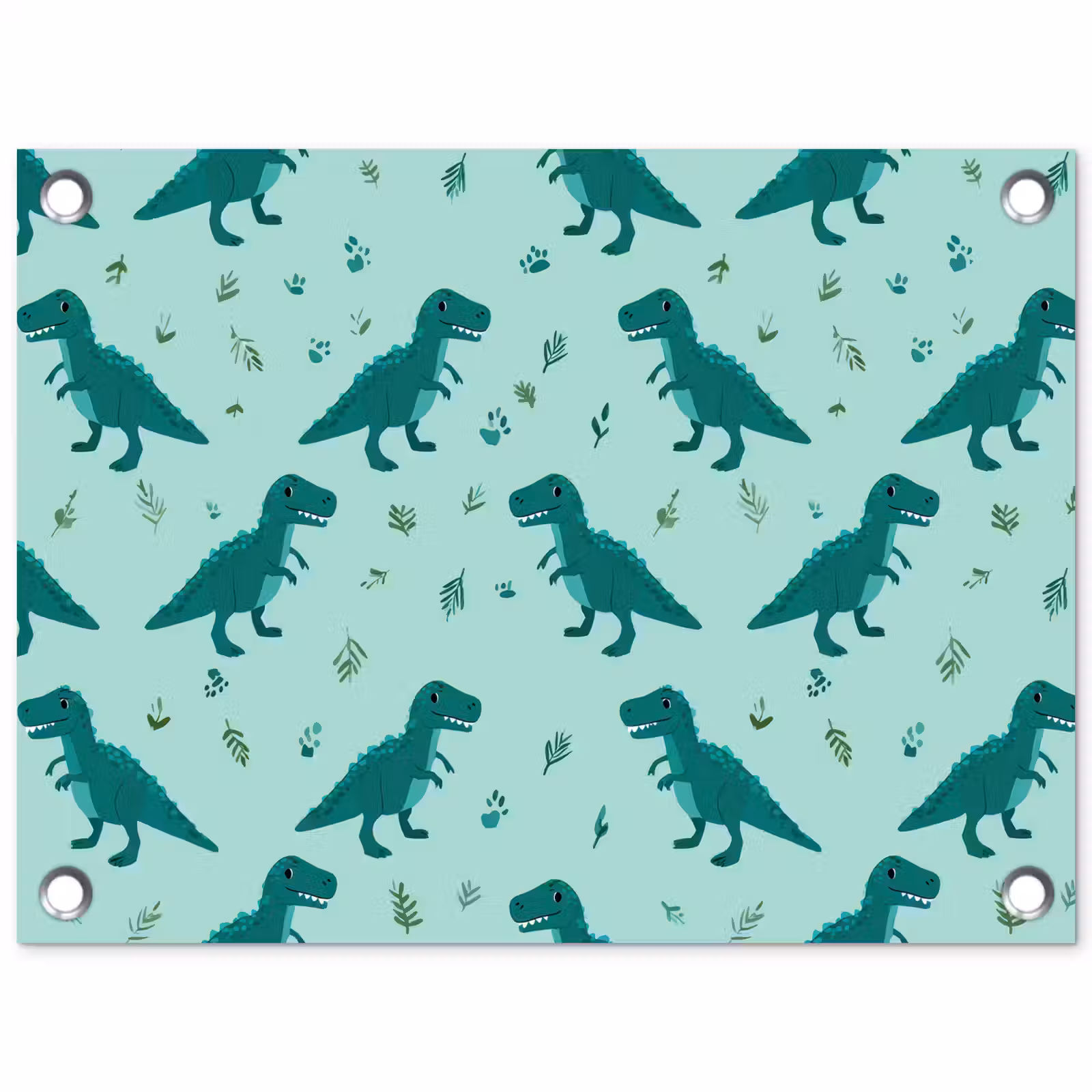 Tuinposter - Donkergroen - Dinosaurussen - Afdrukken - Bladeren — 1