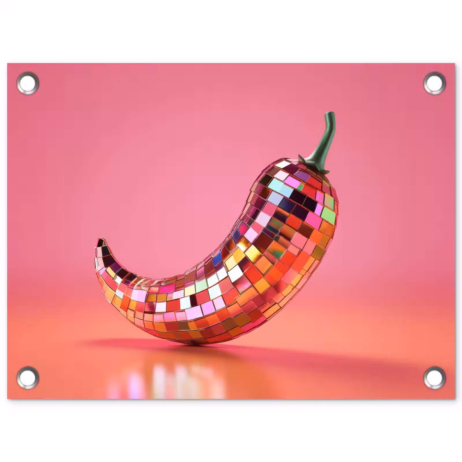 Tuinposter - Peper - Disco - Rood - Glitter — 1