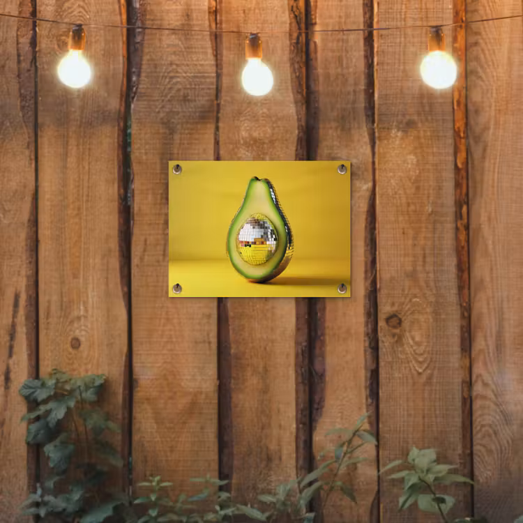 Tuinposter - Avocado - Discobal - Geel - Glitter — 2