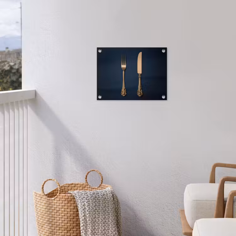 Tuinposter - Bestek - Donkerblauw - Goud — 3