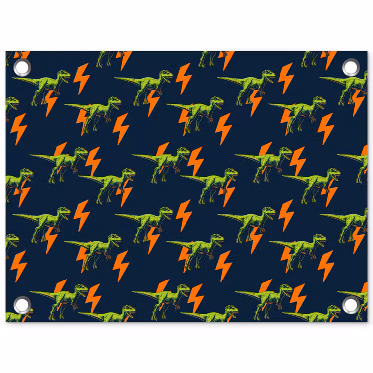 Tuinposter - Bliksemschichten - Oranje - Dinosaurussen — 1
