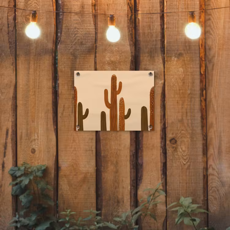 Tuinposter - Cactus - Woestijn - Zand - Bruin — 2