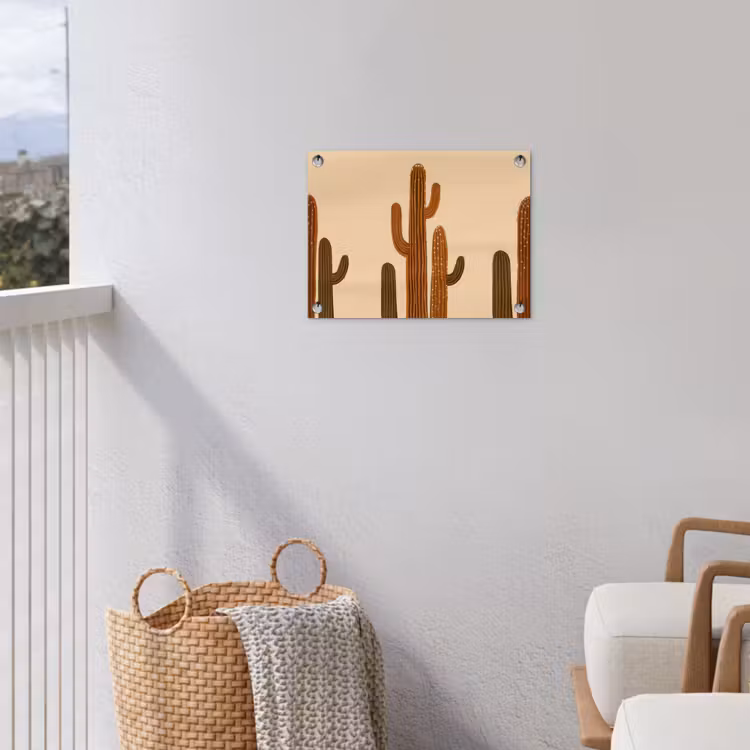 Tuinposter - Cactus - Woestijn - Zand - Bruin — 3