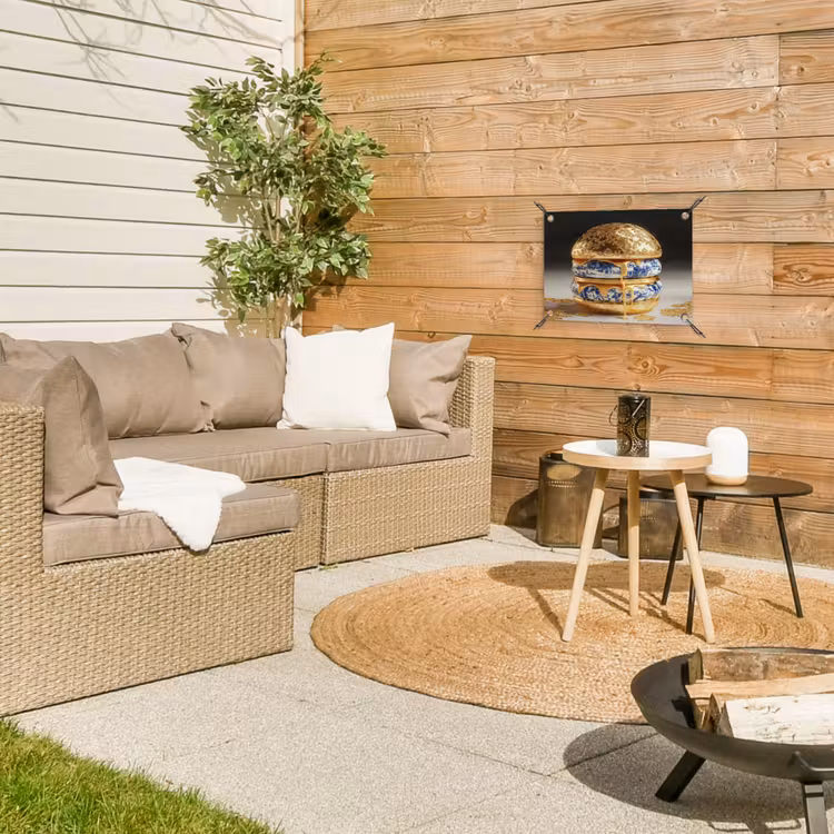 Tuinposter - Delftsblauw - Goud - Burger — 4