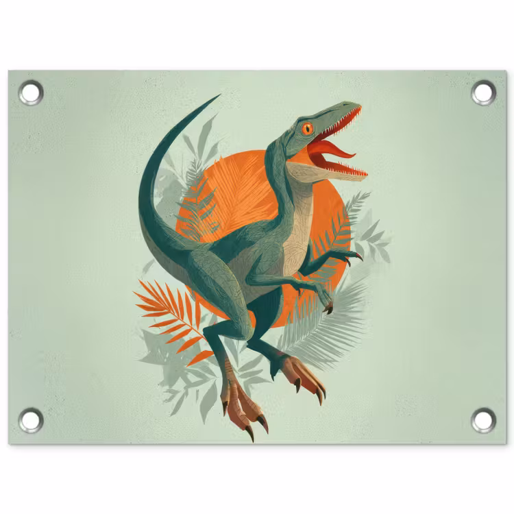 Tuinposter - Dino - Bladeren - Grafisch - Groen — 1