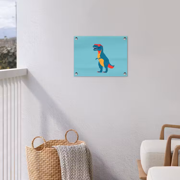 Tuinposter - Dinosaurus - Blauw - Zonnebril — 3