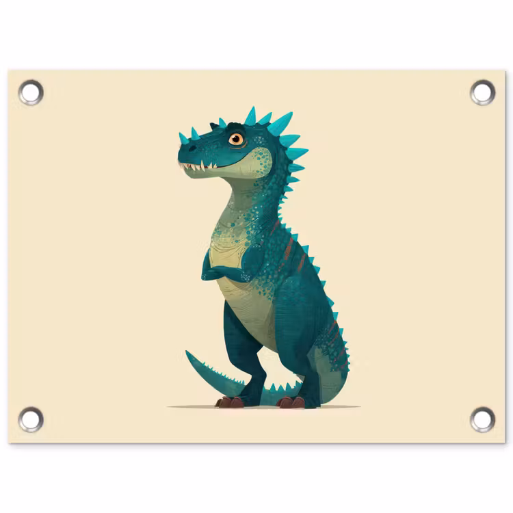 Tuinposter - Dinosaurus - Turquoise - Stekels — 1