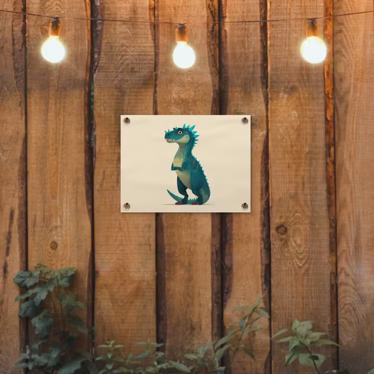 Tuinposter - Dinosaurus - Turquoise - Stekels — 2