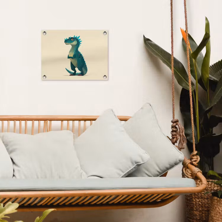 Tuinposter - Dinosaurus - Turquoise - Stekels — 5