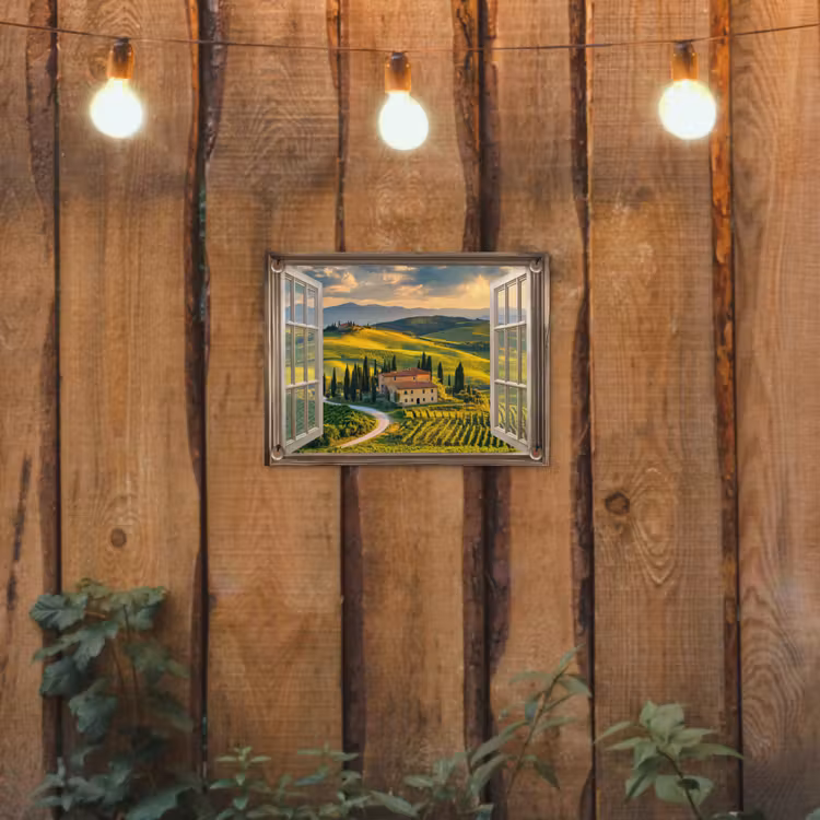 Tuinposter - Doorkijk - Toscane - Uitzicht - Landschap - Zomer — 2