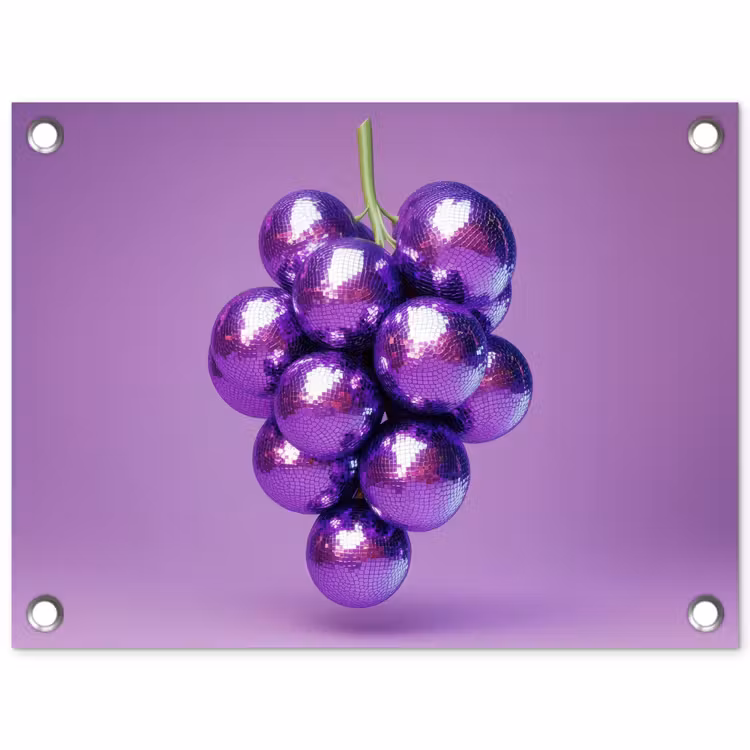 Tuinposter - Druif - Disco - Glitter - Paars — 1