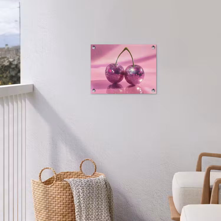 Tuinposter - Glitter - Discobol - Roze - Kersen — 3