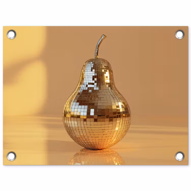 Tuinposter - Goud - Disco - Glitter - Peer — 1