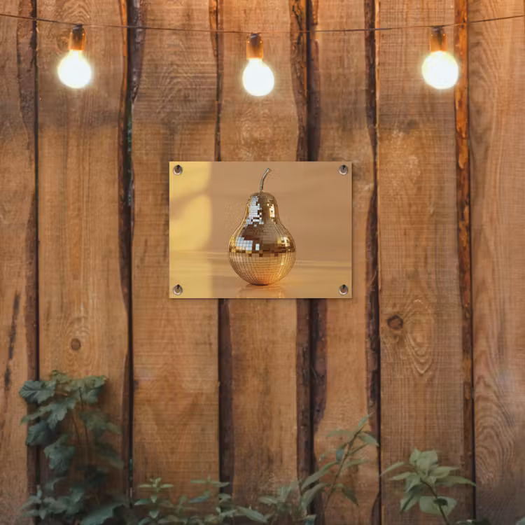 Tuinposter - Goud - Disco - Glitter - Peer — 2