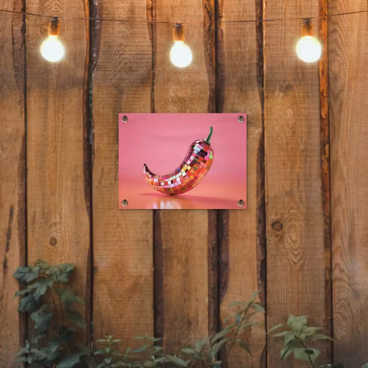 Tuinposter - Peper - Disco - Rood - Glitter — 2