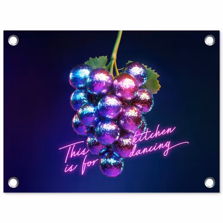 Tuinposter - Quote - Neon - Disco - Druiven — 1