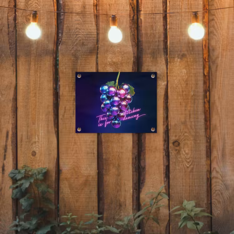 Tuinposter - Quote - Neon - Disco - Druiven — 2