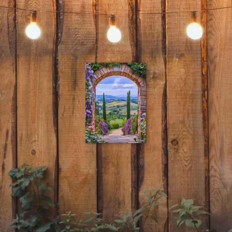 Tuinposter - Doorkijk - Toscane - Landschap - Poort — 2