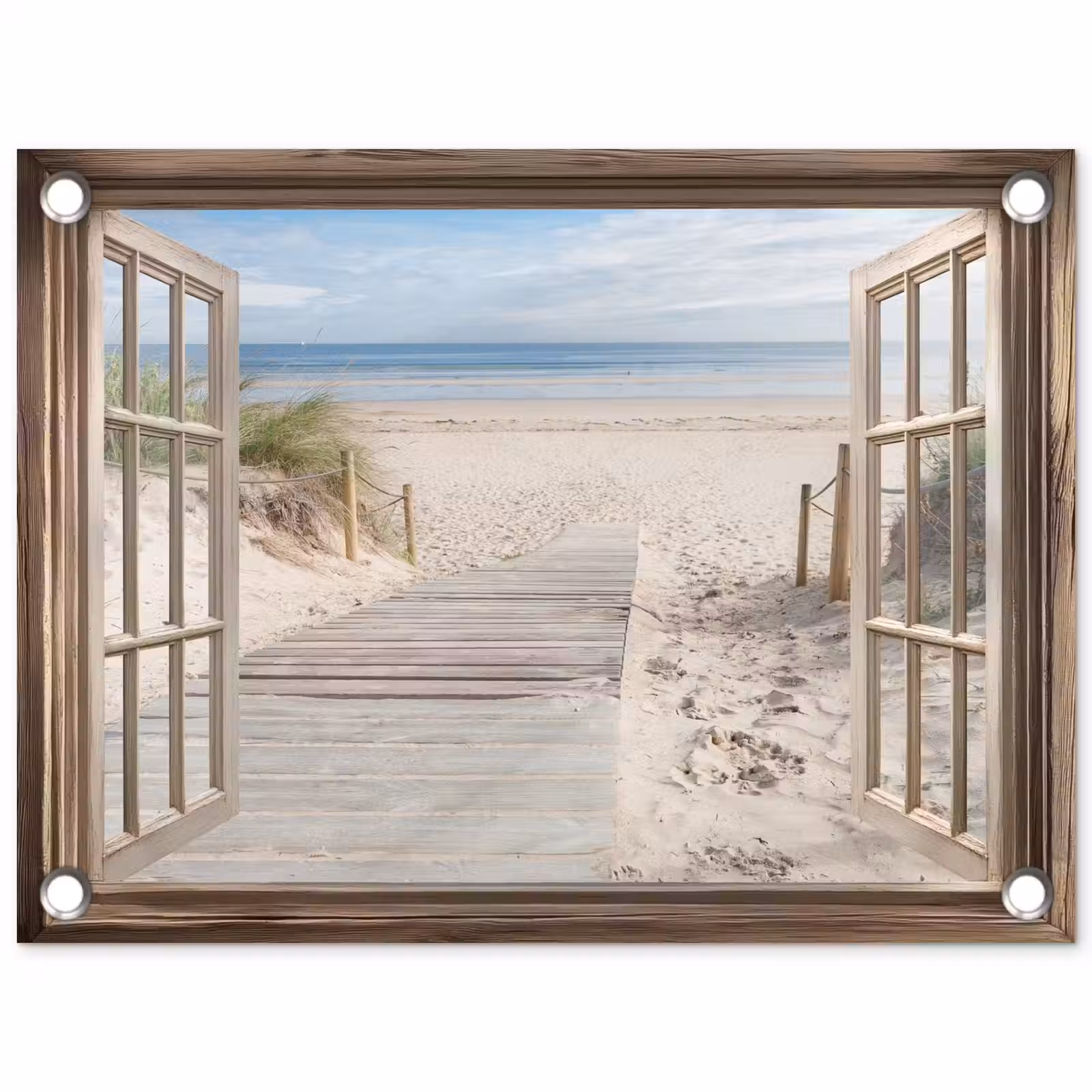 Tuinposter - Doorkijk - Strand - Duinen - Pad - Landschap — 1
