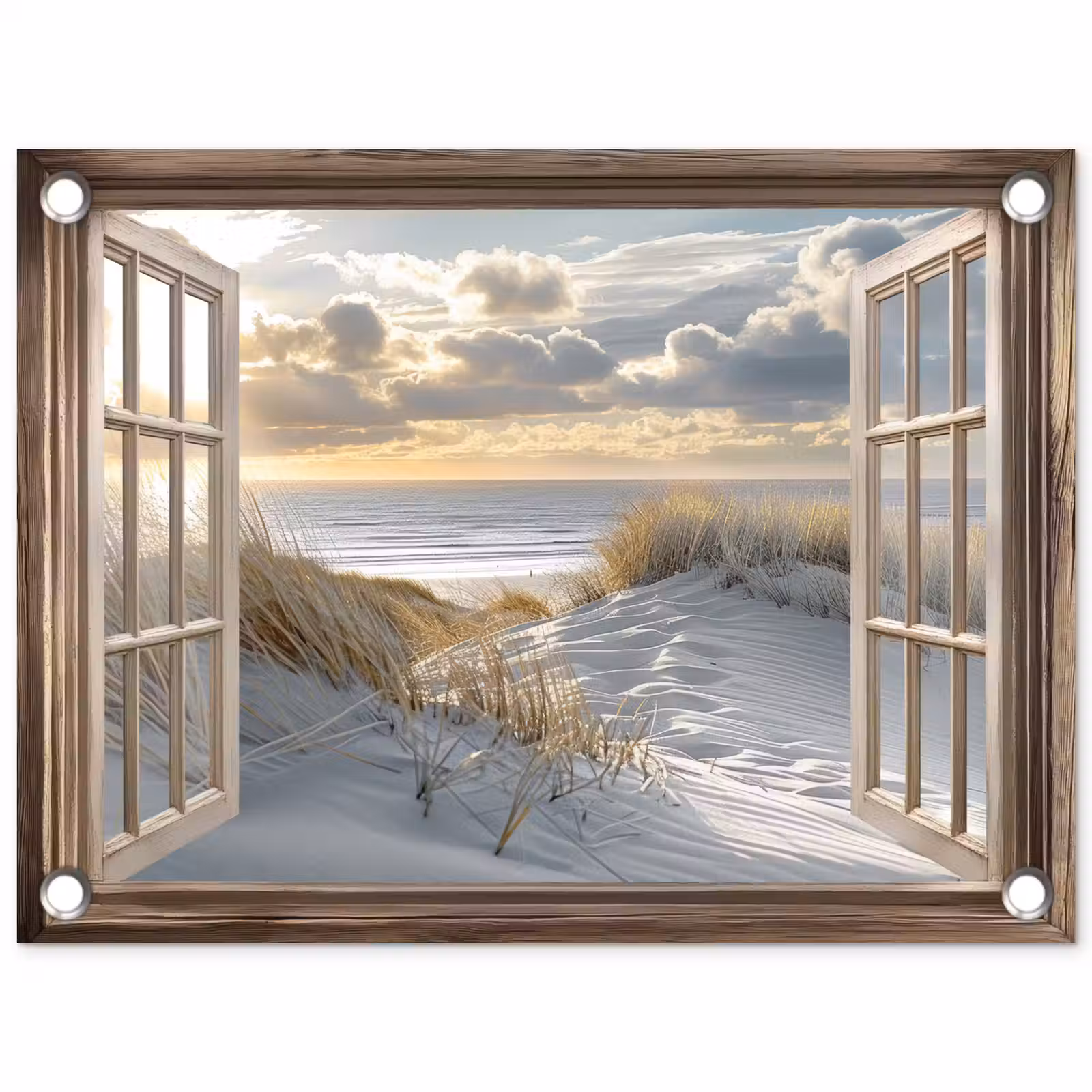 Tuinposter - Doorkijk - Strand - Duinen - Zee - Natuur — 1