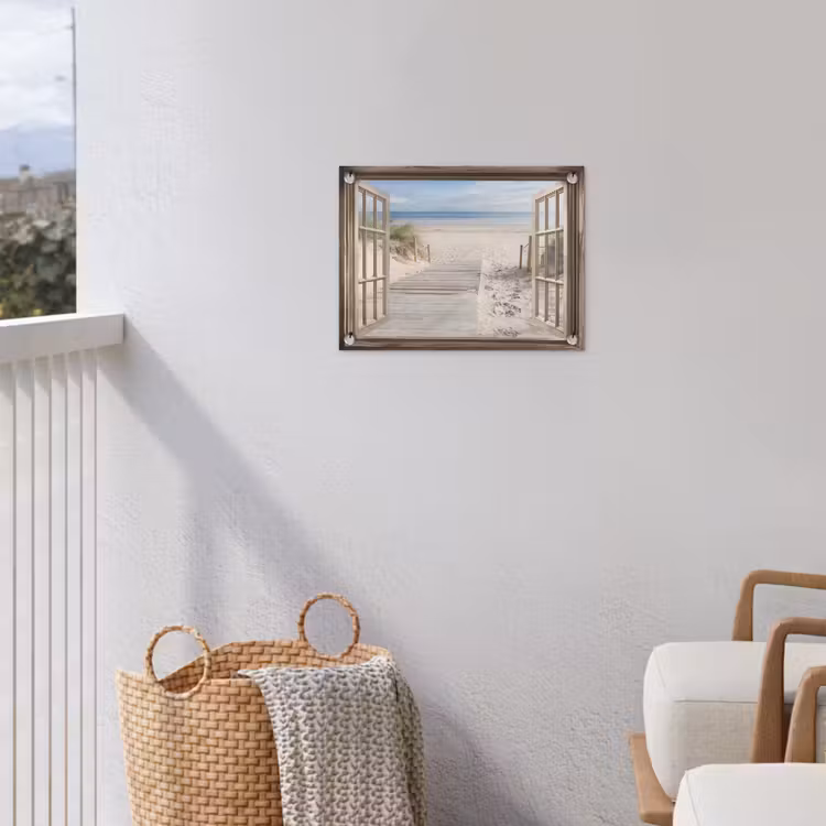Tuinposter - Doorkijk - Strand - Duinen - Pad - Landschap — 3