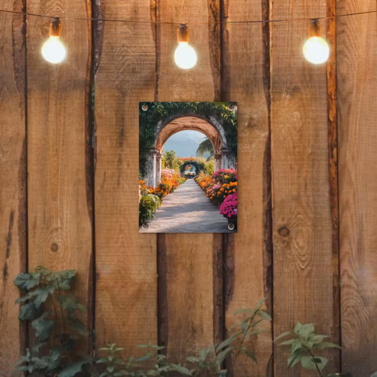 Tuinposter - Doorkijk - Bloemen - Tropisch - Kleurrijk — 2
