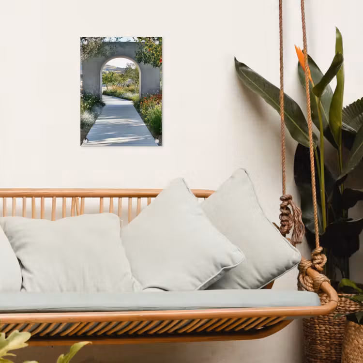 Tuinposter - Doorkijk - Pad - Beton - Landschap — 5