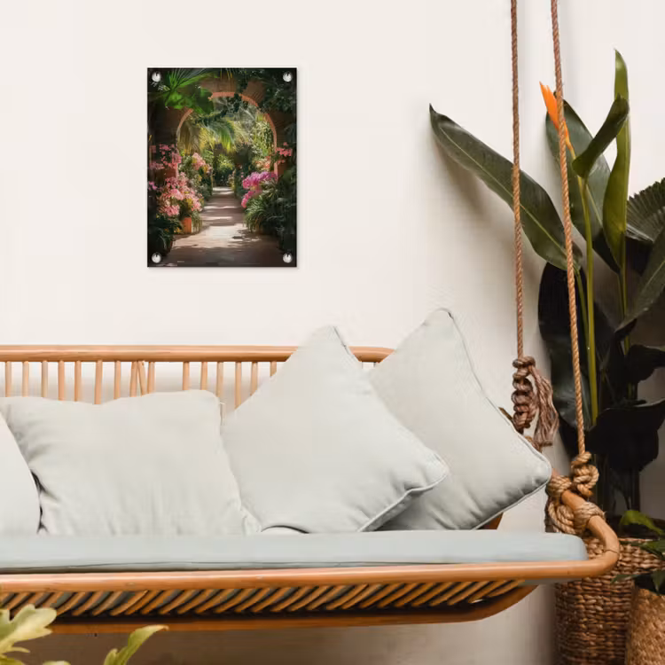 Tuinposter - Doorkijk - Tropisch - Bloemen - Natuur — 5