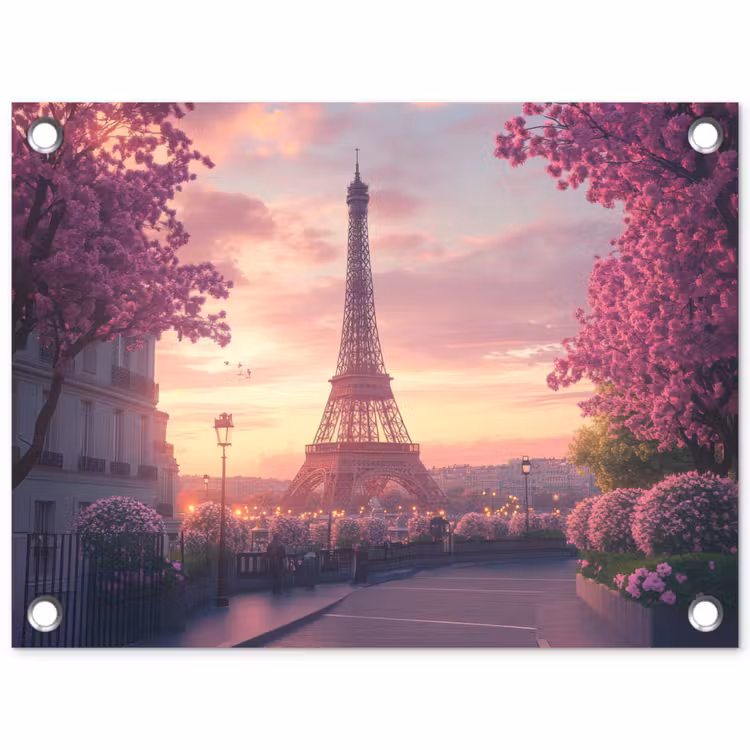 Tuinposter - Eiffeltoren - Parijs - Roze — 1
