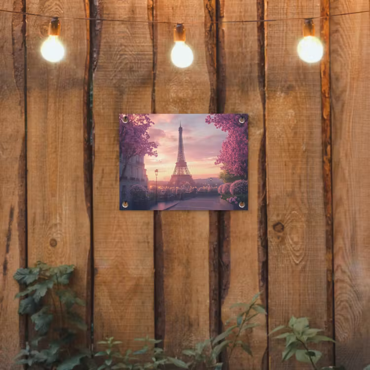 Tuinposter - Eiffeltoren - Parijs - Roze — 2