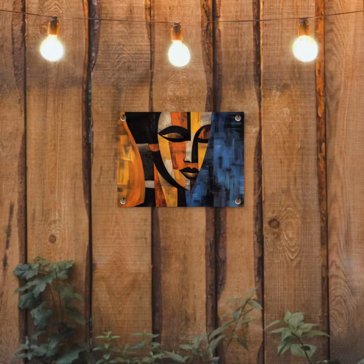 Tuinposter - Abstract - Portret - Kleurvakken — 2