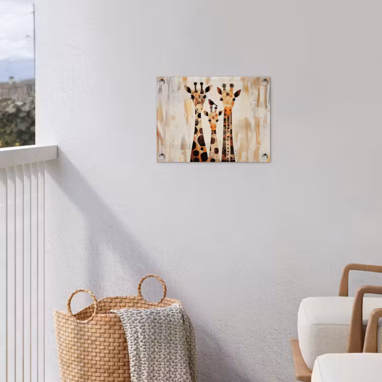 Tuinposter - Giraffen - Cartoon - Crème — 3
