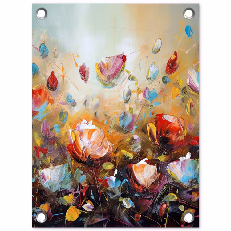 Tuinposter - Bloemen - Kunst - Natuur - Olieverf — 1