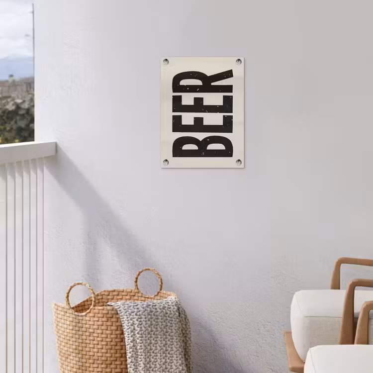 Tuinposter - Beer - Vintage - Zwart - Beige — 3