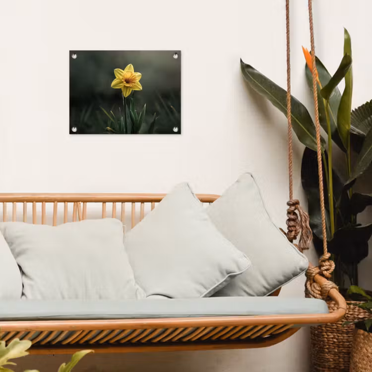 Tuinposter - Bloem - Narcis - Gras - Geel — 5