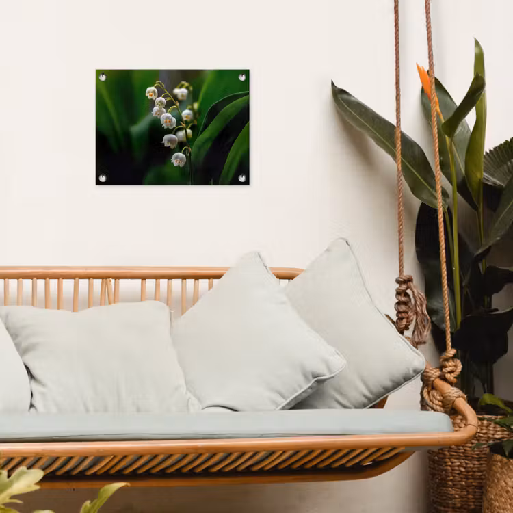 Tuinposter - Bloemen - Wit - Bladeren - Lelietjes — 5