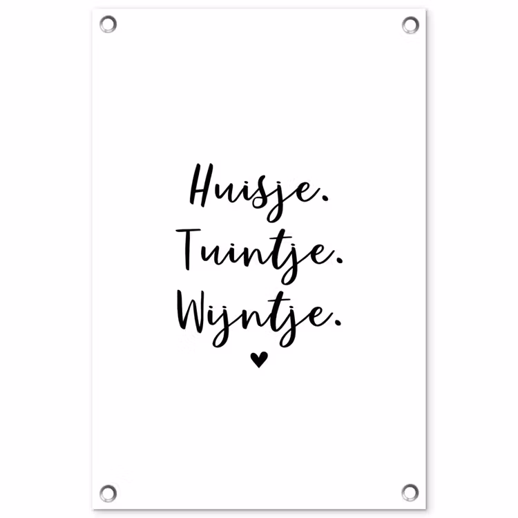 Tuinposter - huisjetuintjewijntje-wit — 1
