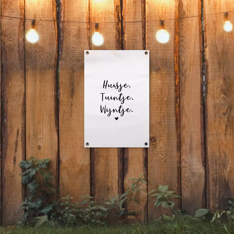 Tuinposter - huisjetuintjewijntje-wit — 2