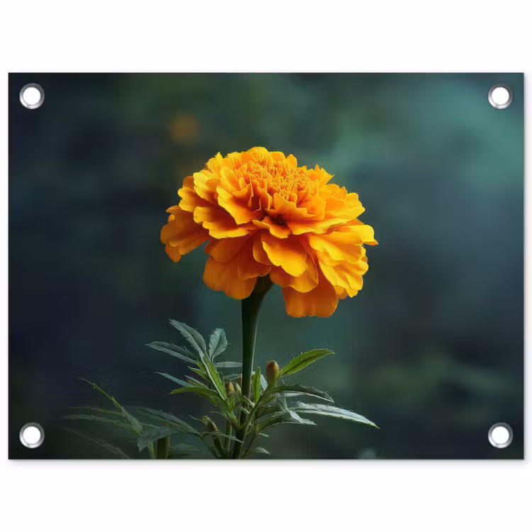 Tuinposter - Bloemblaadjes - Afrikaan - Oranje - Wazig — 1