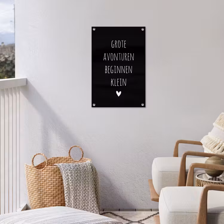 Tuinposter - Grote avonturen beginnen klein - Quotes - Spreuken — 3