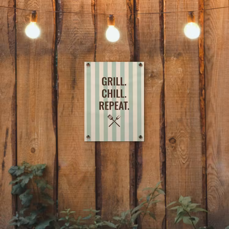 Tuinposter - Quote - Strepen - Grill — 2