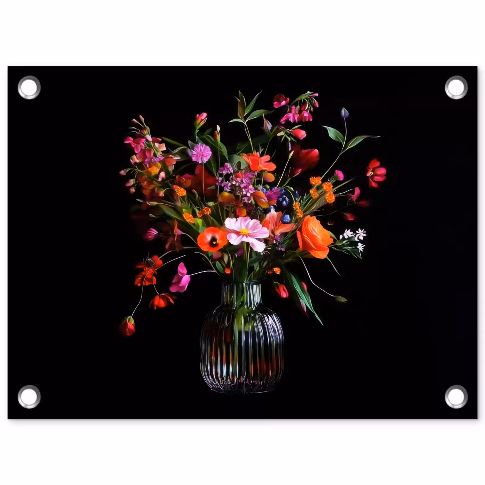 Tuinposter - Boeket - Veldbloemen - Vaas — 1