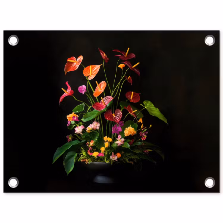 Tuinposter - Bloemen - Vaas - Kleurrijk — 1