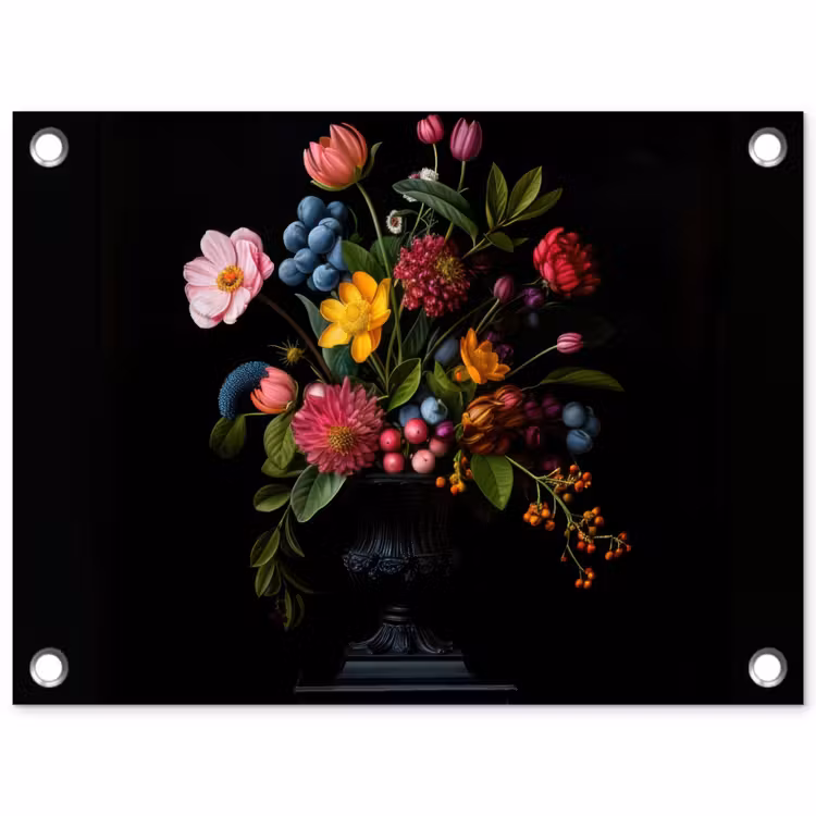 Tuinposter - Bloemen - Vrolijk - Vaas — 1