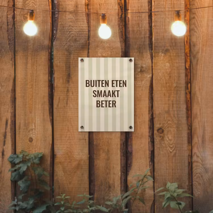 Tuinposter - Buiten - Quote - Strepen - Zomer — 2