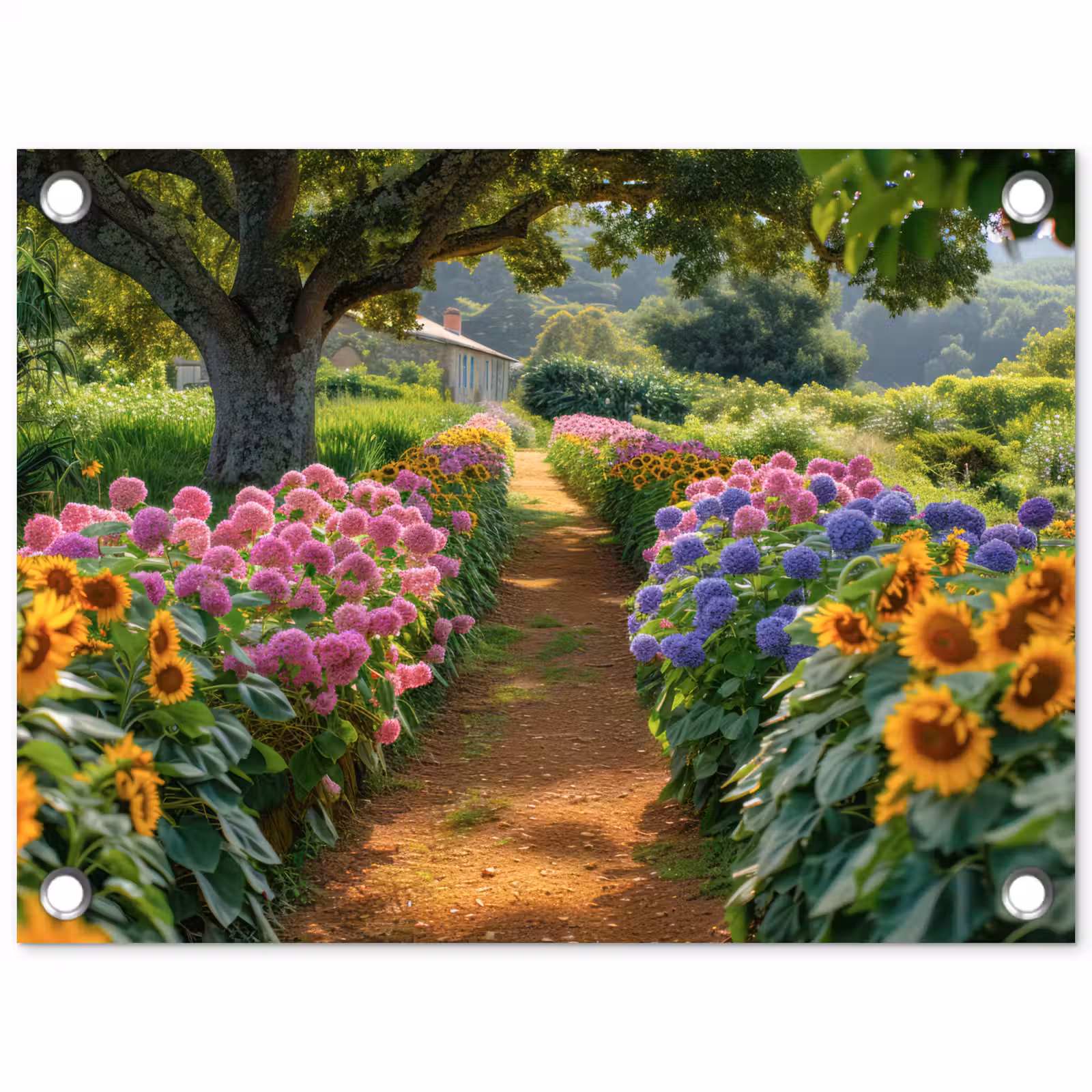 Tuinposter - Kleurrijk Tuinpad — 1