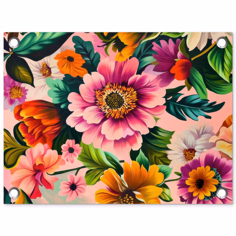 Tuinposter - Bloemen - Kleurrijk - Roze — 1